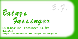 balazs fassinger business card
